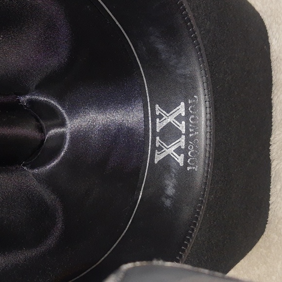 Cowboy Hat "Justin Hats" Cattleman Felt Black Hat XX 100% Wool Size 61(7 5/8) - Picture 6 of 10